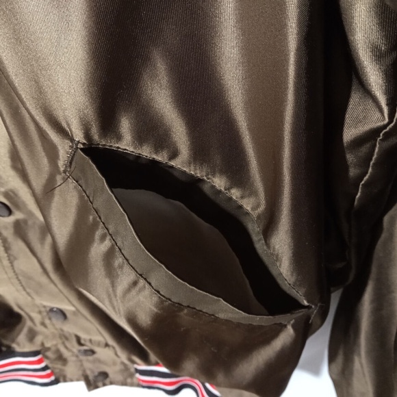 Butwin Jacket Mens M Brown Orange Bomber Pockets Chicago Bears Football - Picture 4 of 7